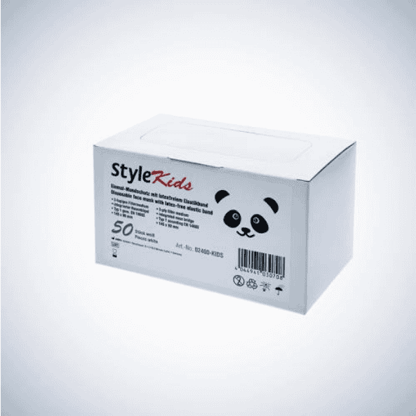 Kindermundschutz Style KIDS, weiß, mit Elastikbändern, 50 St./Box