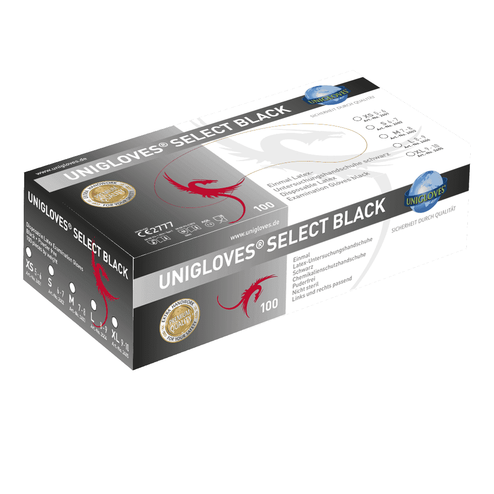 Unigloves Select Black Latexhandschuh - Der Kreative